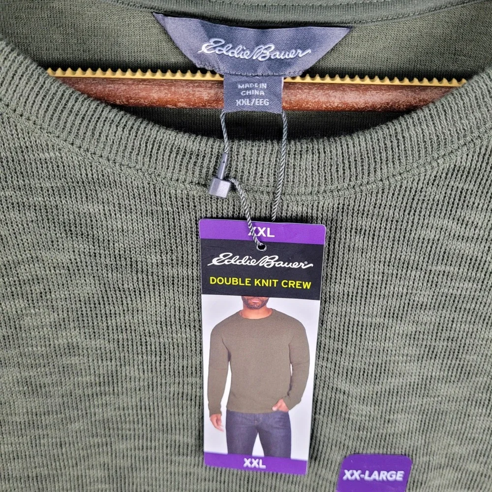 Eddie Bauer Double Knit Crew Mens XXL Forest Night Green NWT EB002261 Sweatshirt - Picture 2 of 14